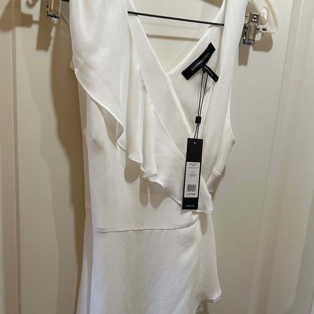 BCBGMaxAzria White Asymmetrical Dress
